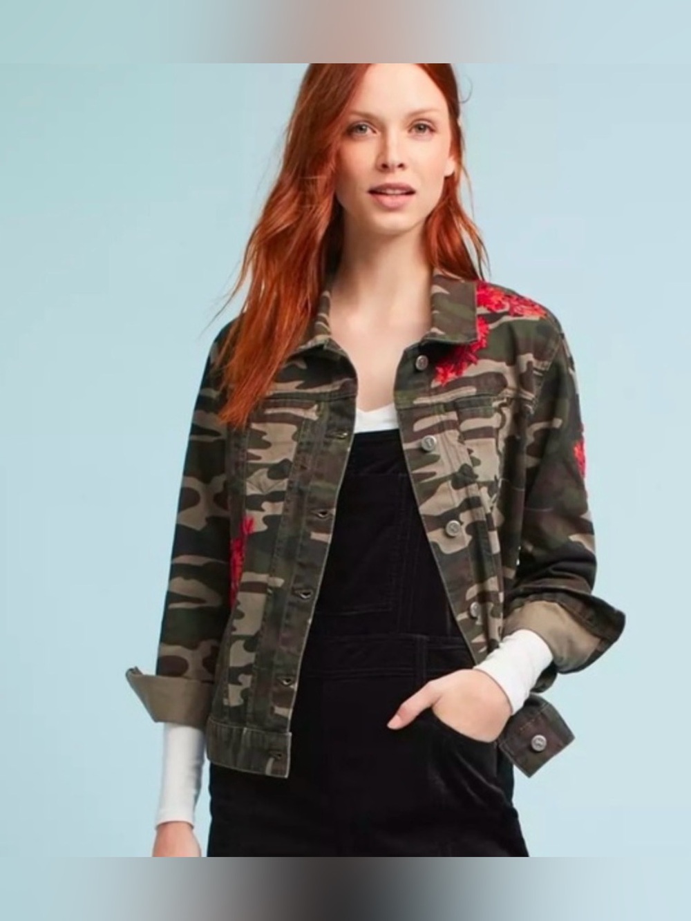 Anthropologie Pilcro and the Letterpress Embroidered Camo Jacket